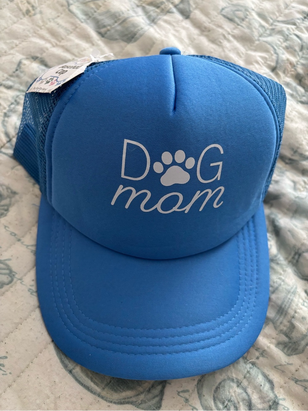 Dog Mom Trucker Hat - Bright Blue NWT